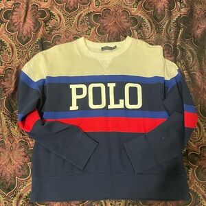 Polo by Ralph Lauren Men's Sweater - Cream, Blue, Red